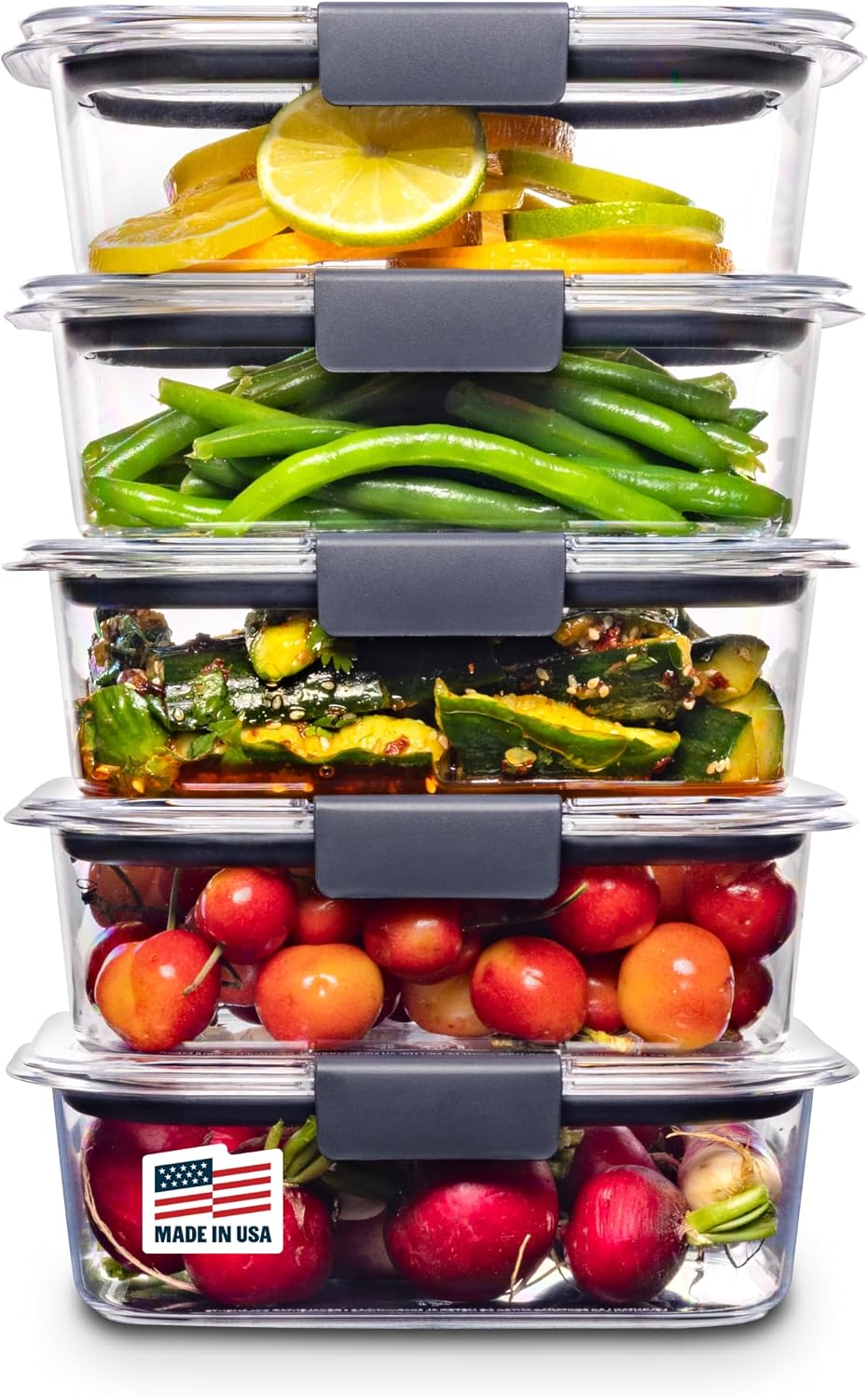 Food Storage Without Pantry - Set of 5 BPA-Free Plastic Food