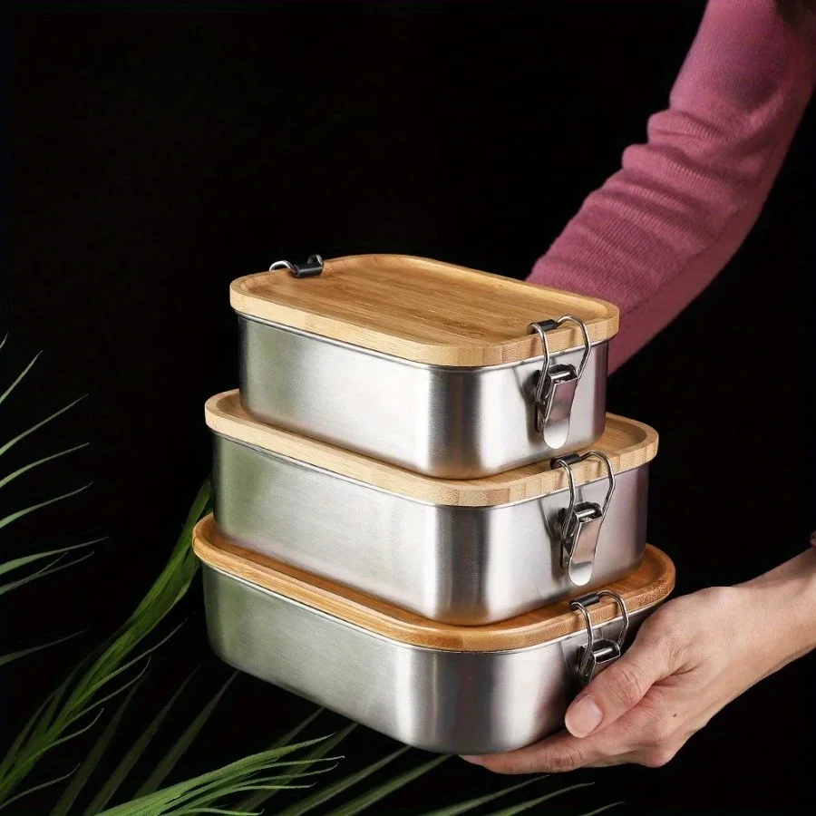 Food Storage Warehouse - New 304 Stainless Steel Bamboo Lid