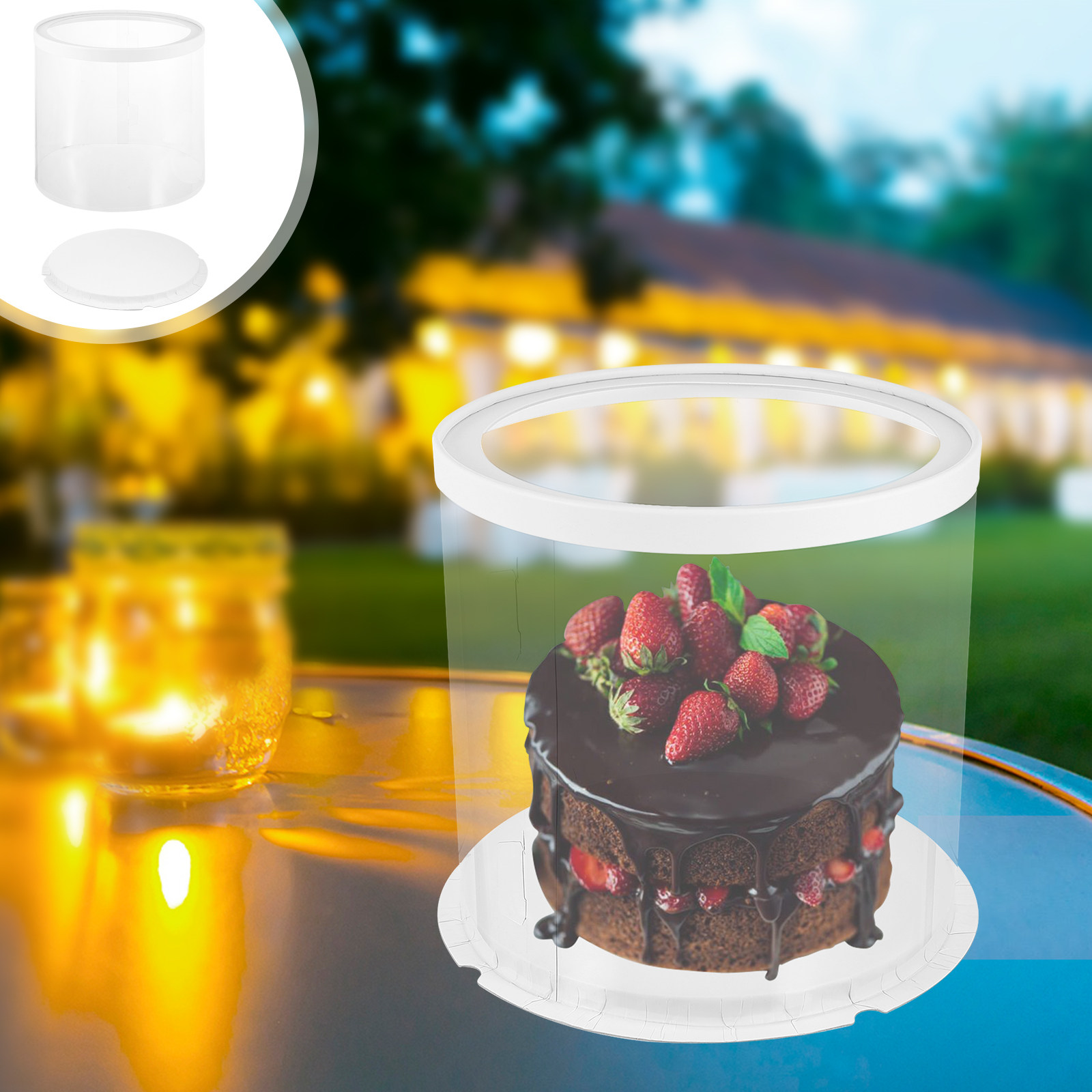 Food Storage Containers Plastic Box - 1Pcs Cake Box Eco Friendly Transparent