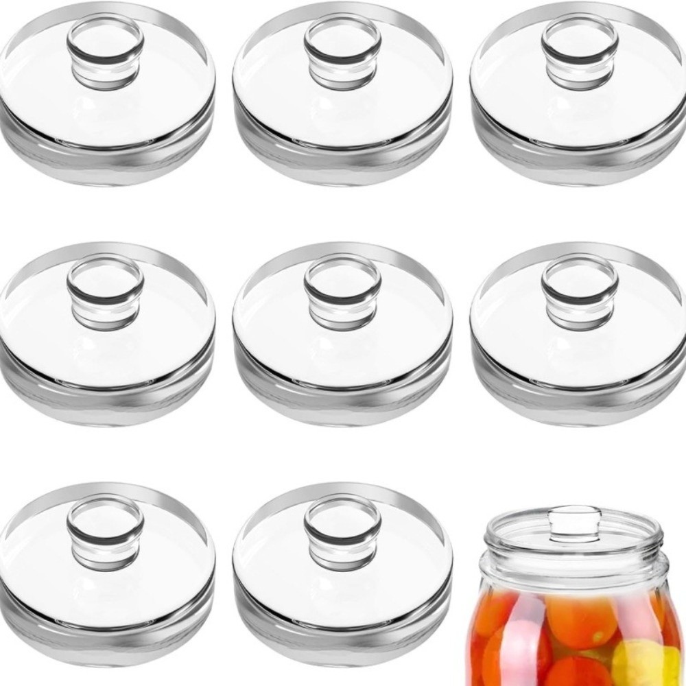 Mason Jar Wide Mouth - Fermented Glass Weights Clear with Handle