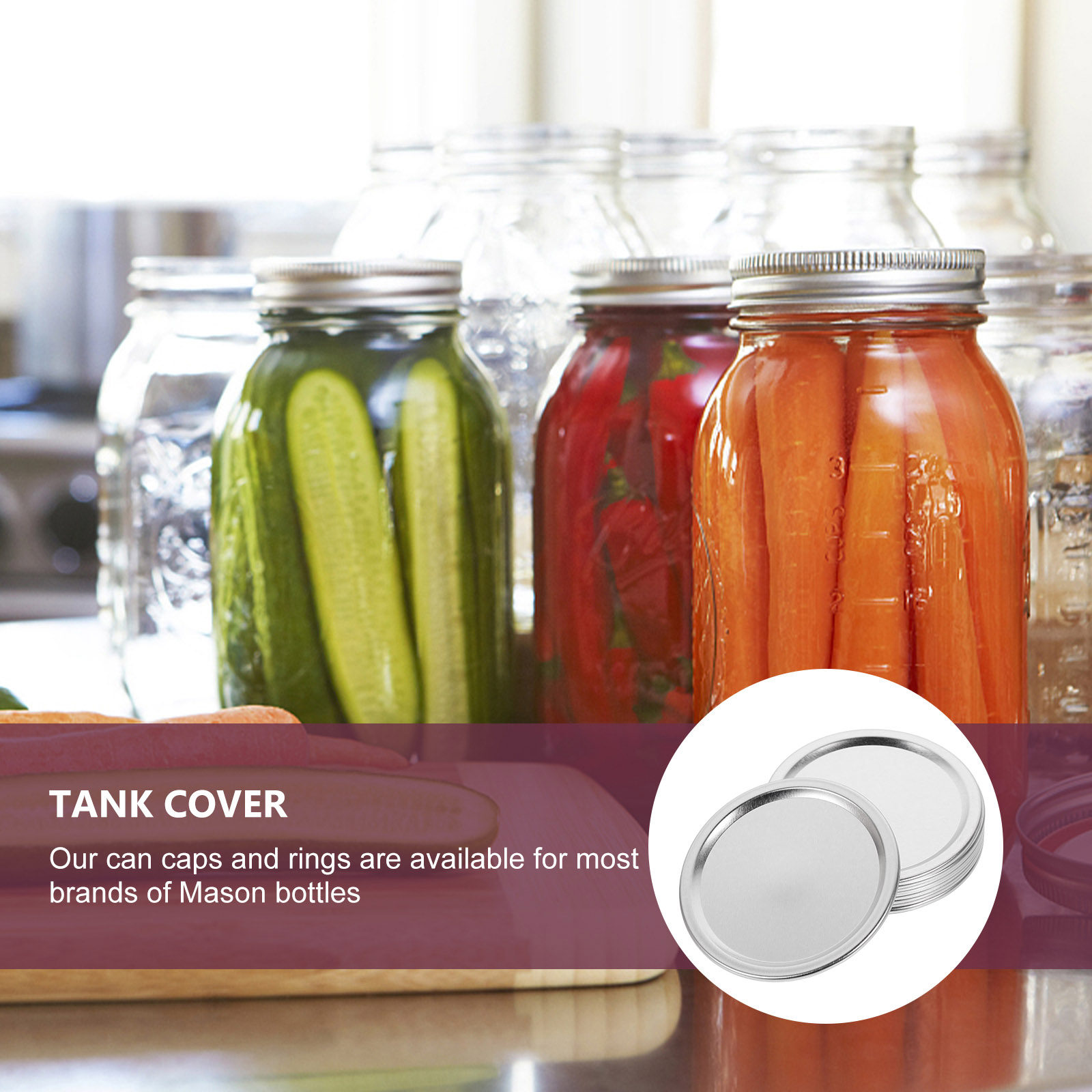 20Pcs Metal Jar Lids Airtight  - Food Storage Jars & Containers ulasan dan harga