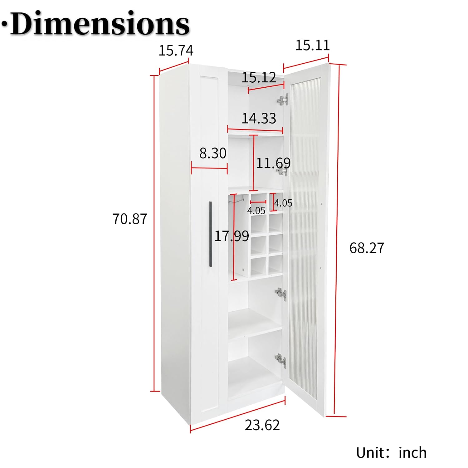 71 Inch White Kitchen Pantry C - Food Storage Without Pantry ulasan dan harga