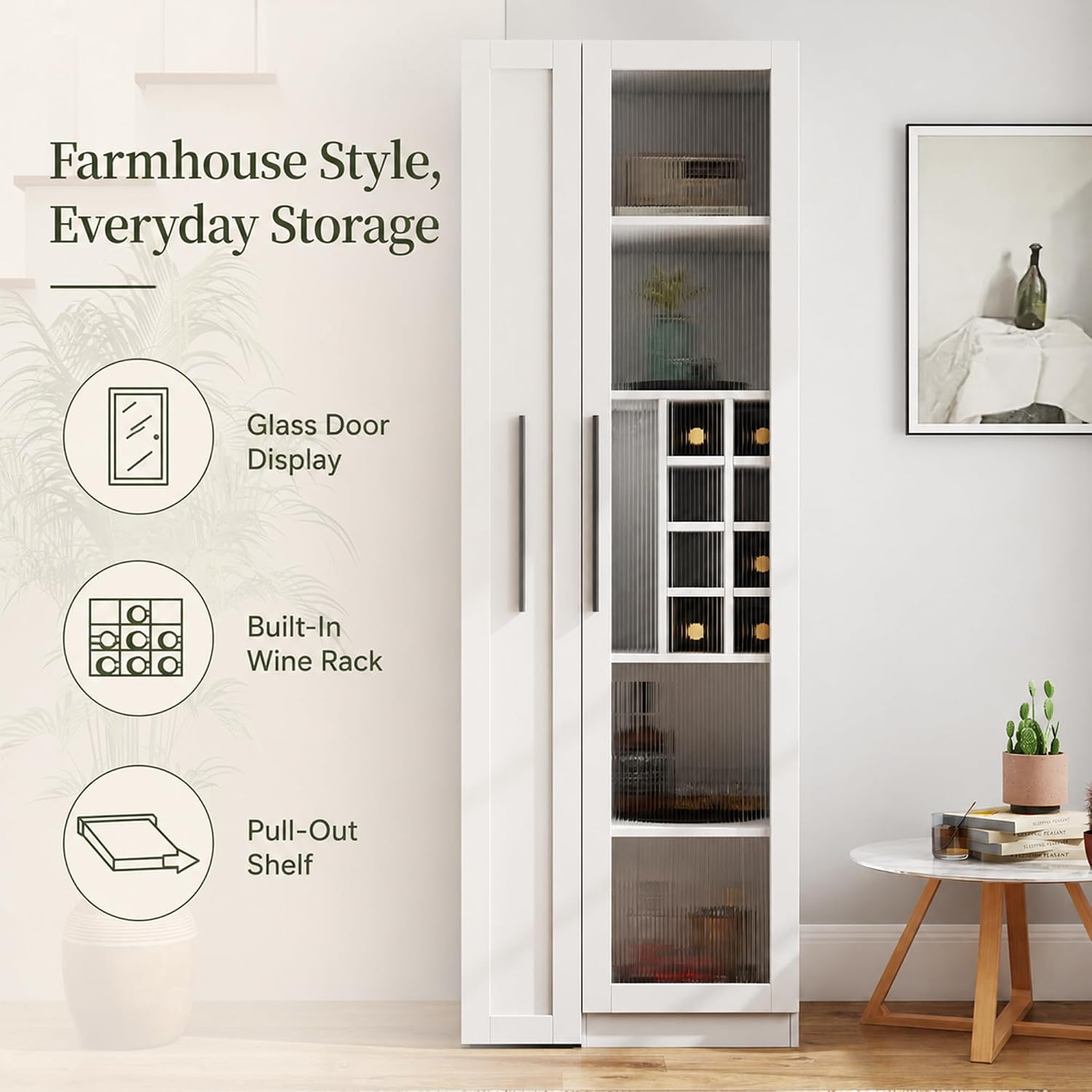 71 Inch White Kitchen Pantry C - Food Storage Without Pantry ulasan dan harga