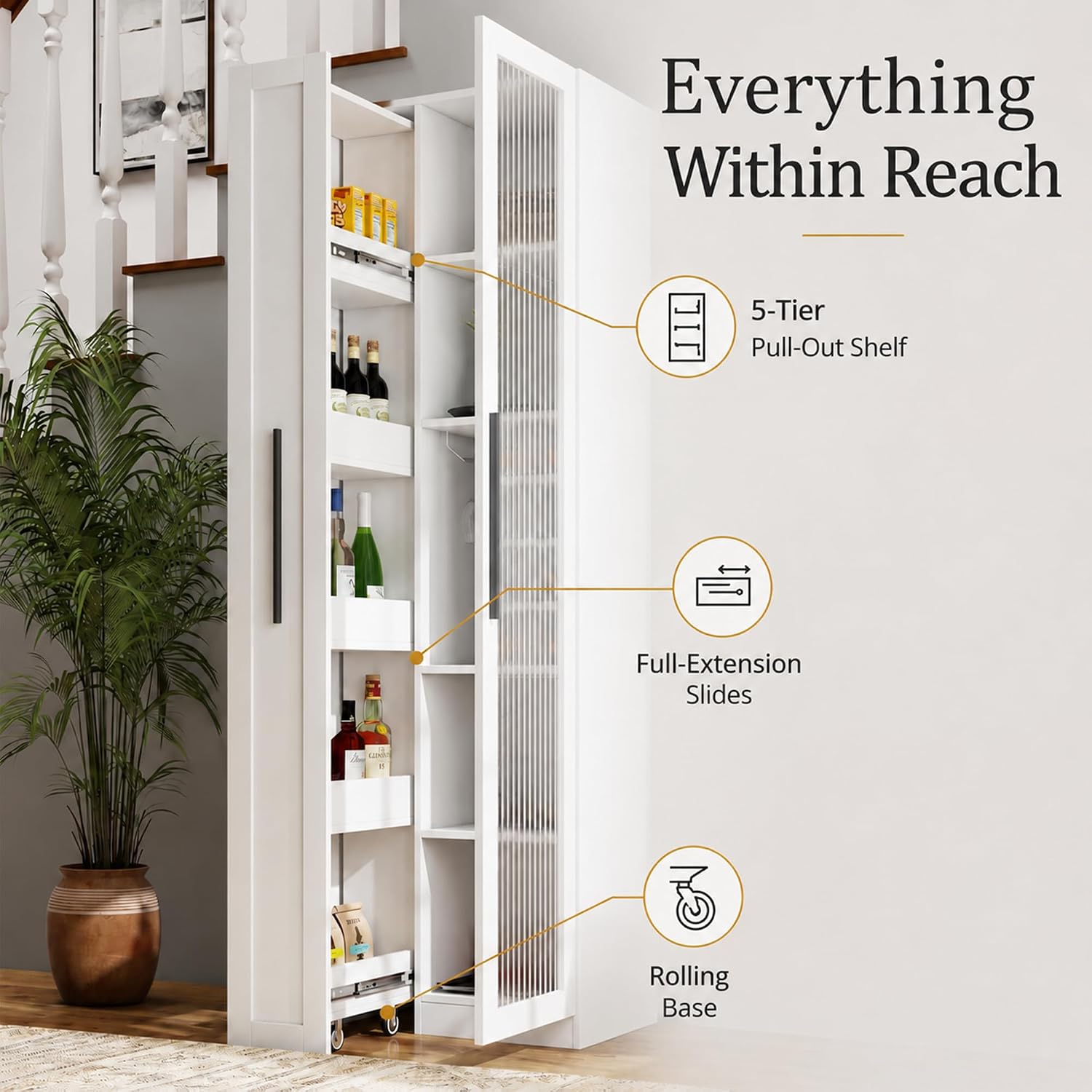 71 Inch White Kitchen Pantry C - Food Storage Without Pantry ulasan dan harga