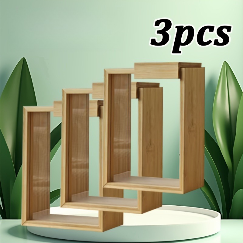 3pcs Bamboo Storage Containers - Stackable Pantry Bin ulasan dan harga