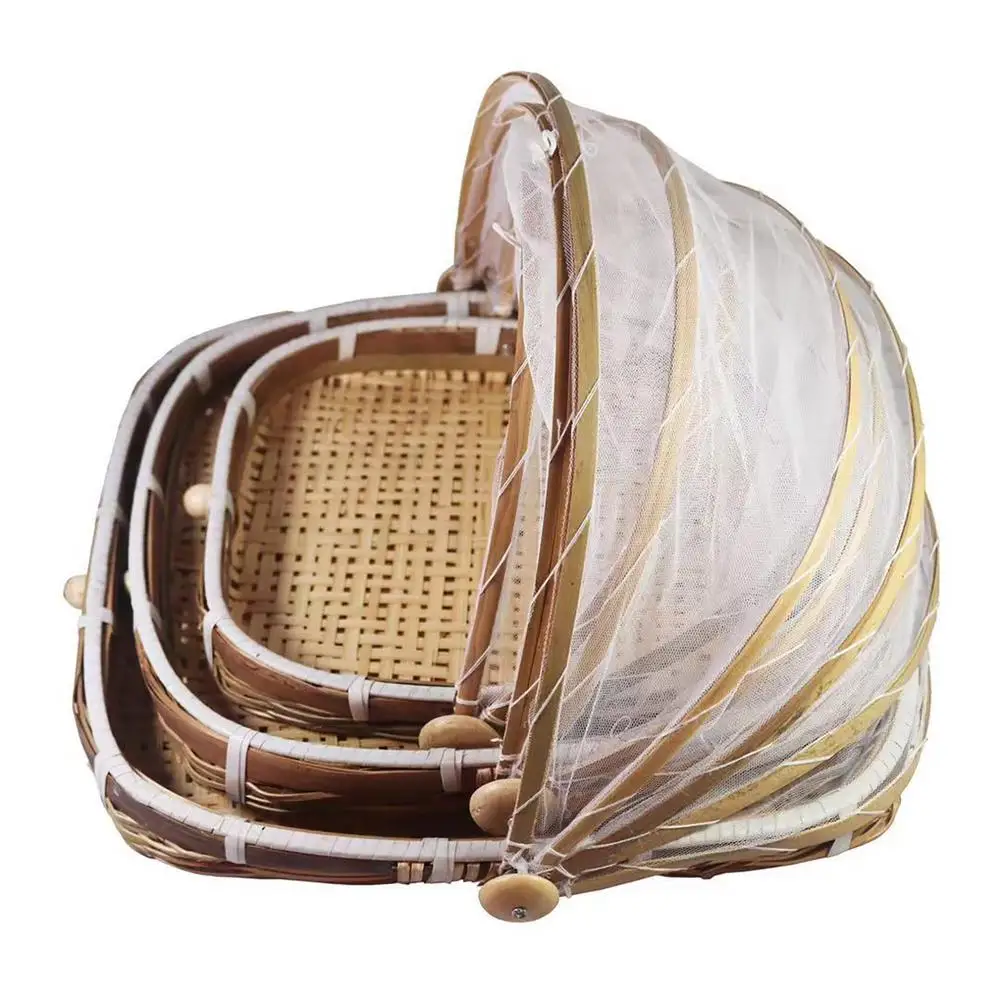Hand-Woven Bamboo Food Serving - Food Storage Net ulasan dan harga