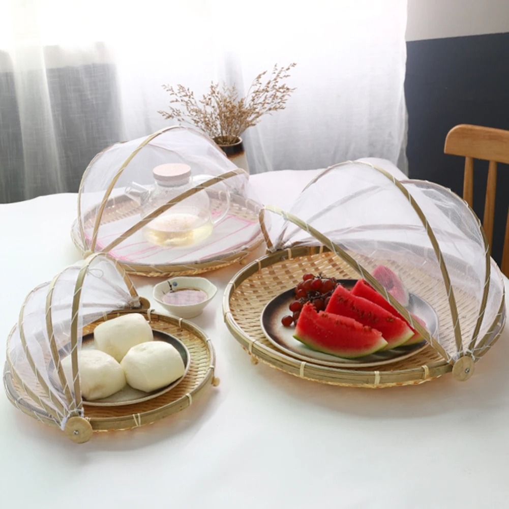 Bamboo Woven Basket Anti-Mosqu - Food Storage Net ulasan dan harga