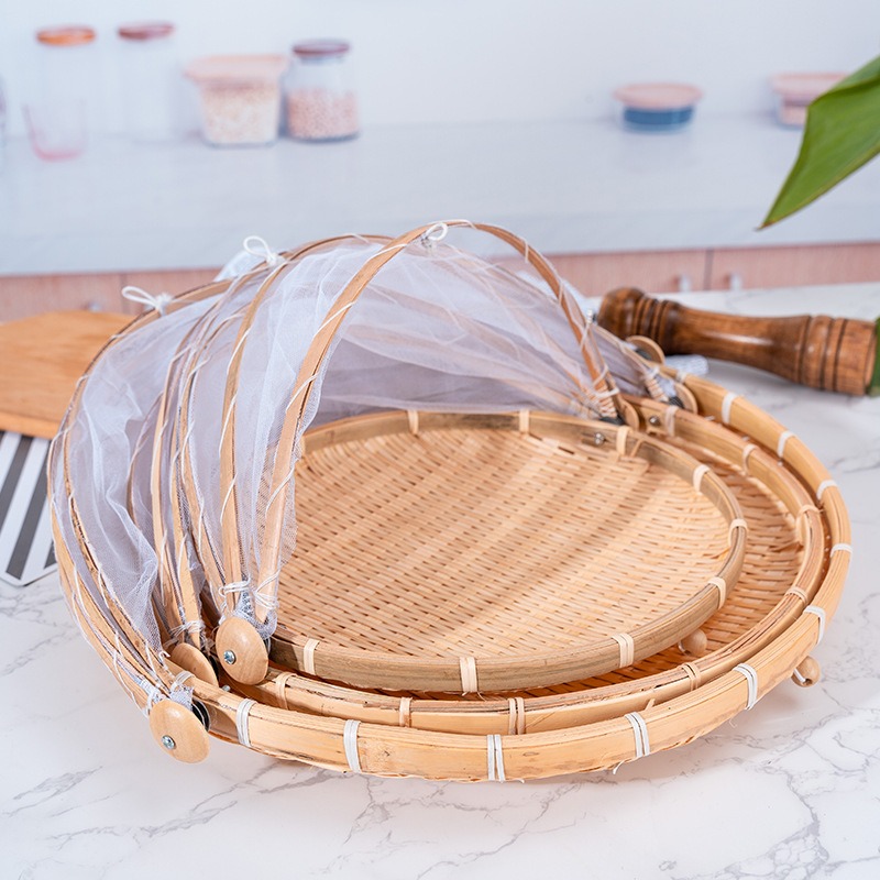 Bamboo Woven Basket Anti-Mosqu - Food Storage Net ulasan dan harga