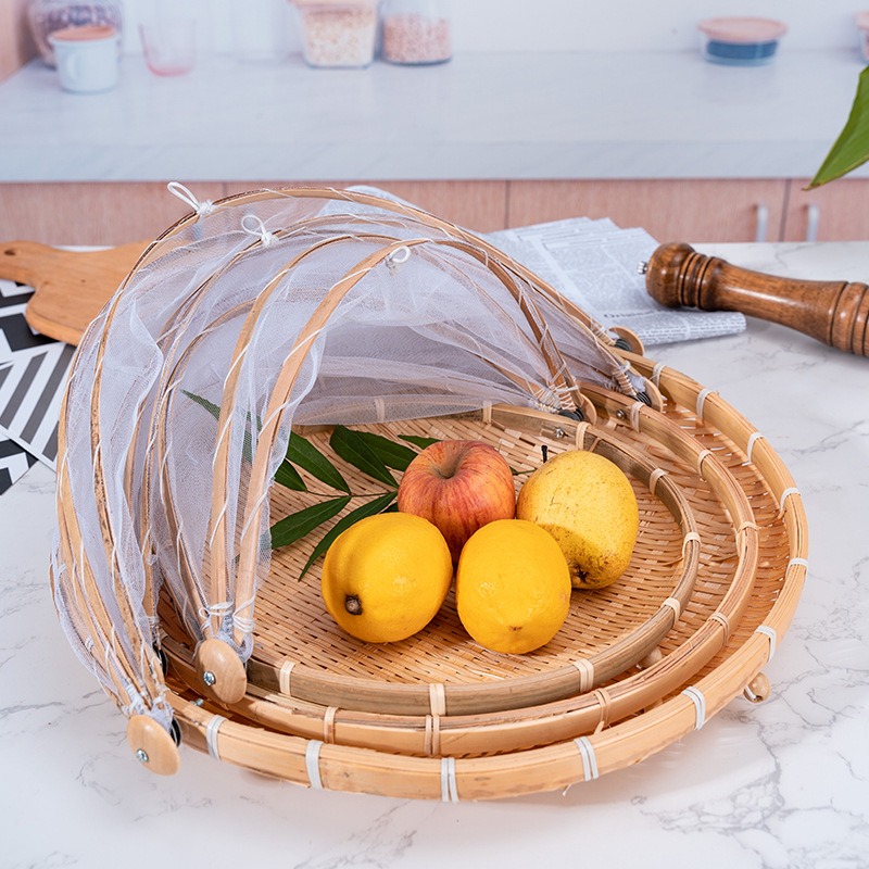 Bamboo Woven Basket Anti-Mosqu - Food Storage Net ulasan dan harga