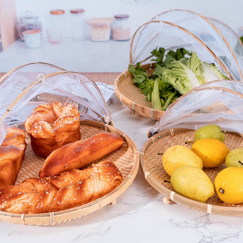 Bamboo Woven Basket Anti-Mosqu - Food Storage Net ulasan dan harga