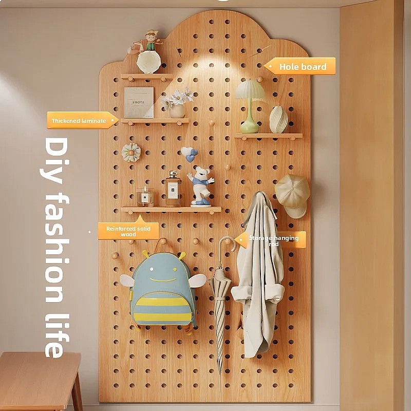 Solid Wood Pegboard Storage Sh - Food Storage In Room ulasan dan harga