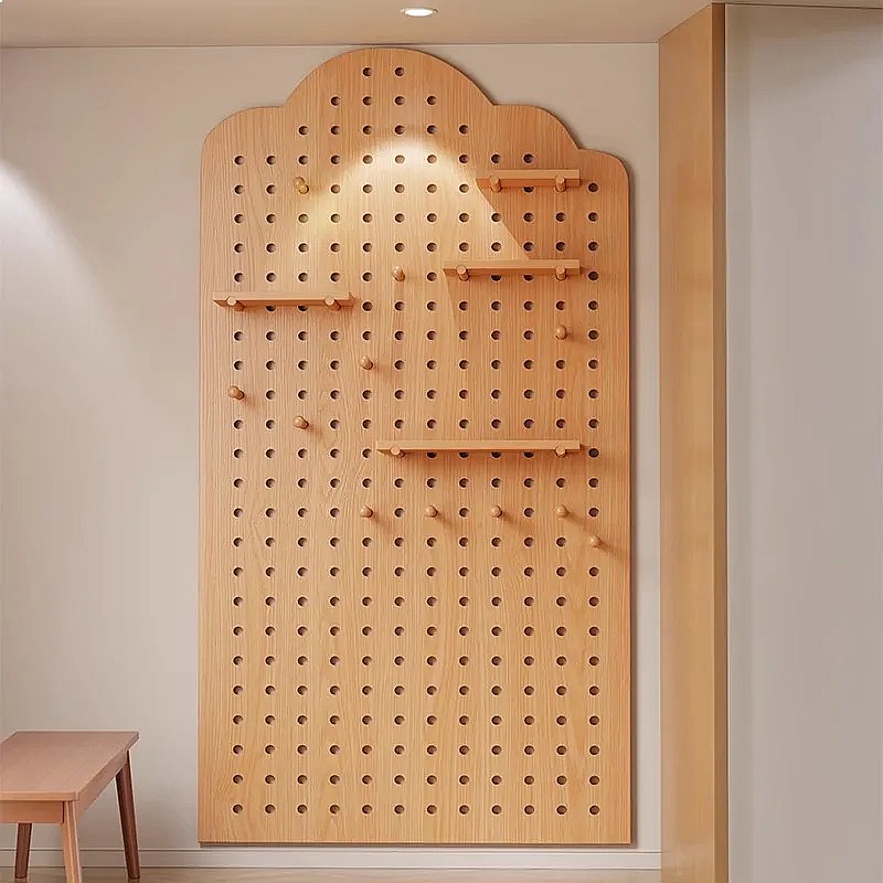 Solid Wood Pegboard Storage Sh - Food Storage In Room ulasan dan harga