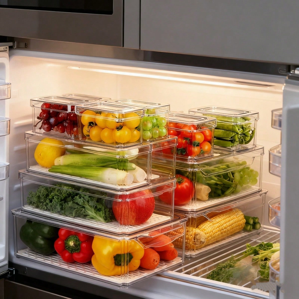 7 Pack Stackable Refrigerator  - Stackable Pantry Bin ulasan dan harga