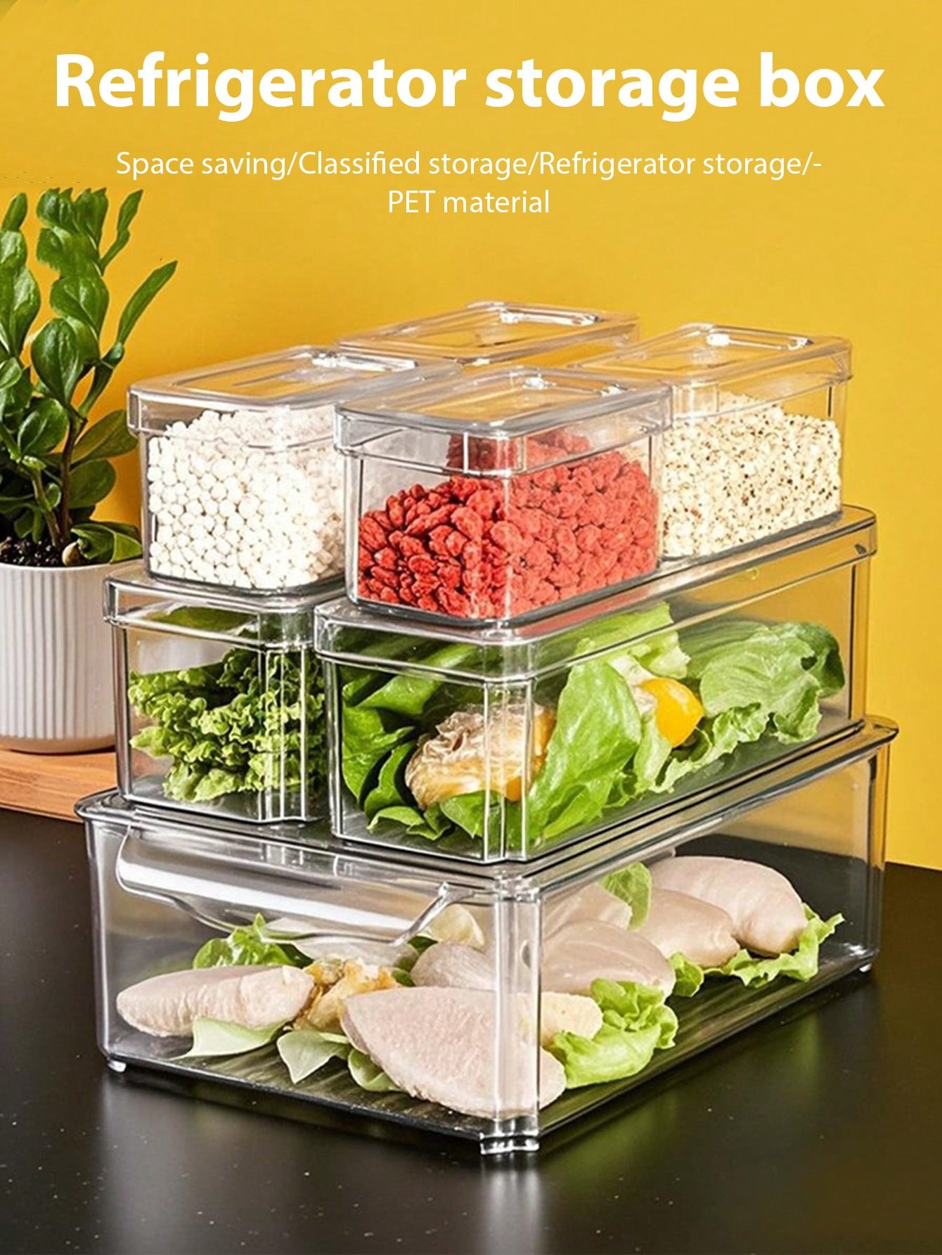 7 Pack Stackable Refrigerator  - Stackable Pantry Bin ulasan dan harga