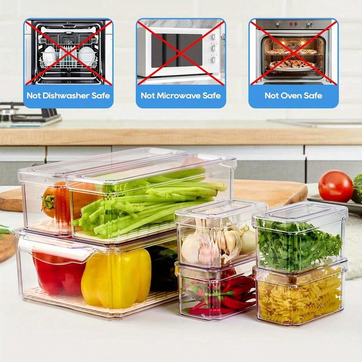 7 Pack Stackable Refrigerator  - Stackable Pantry Bin ulasan dan harga