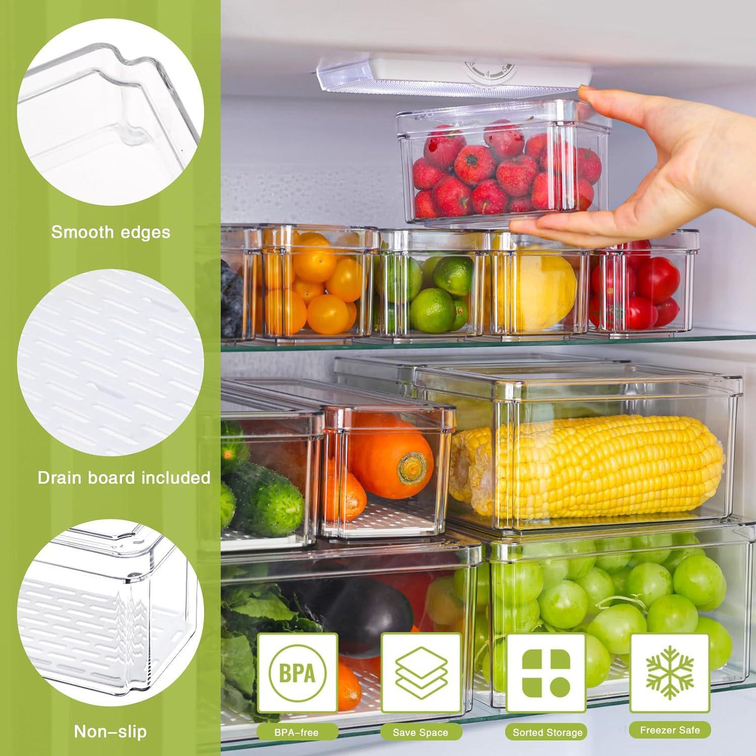 10/14Pcs Fridge Organizer Bins - Food Storage Without Pantry ulasan dan harga