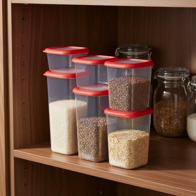 6 Pieces Airtight Food Storage - Stackable Pantry Bin ulasan dan harga
