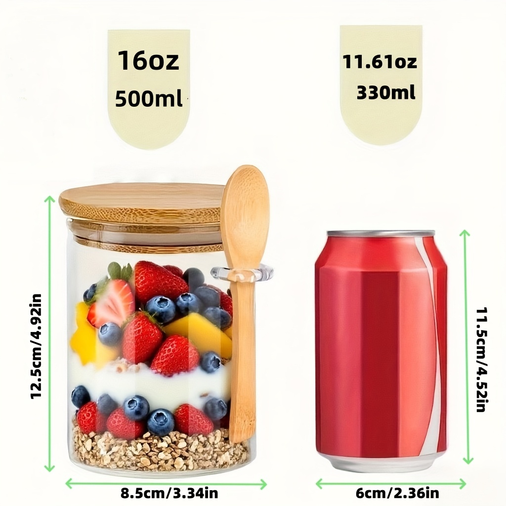 1/2/4/8Pcs Oatmeal Glass Cup S - Food Storage Glass Containers ulasan dan harga