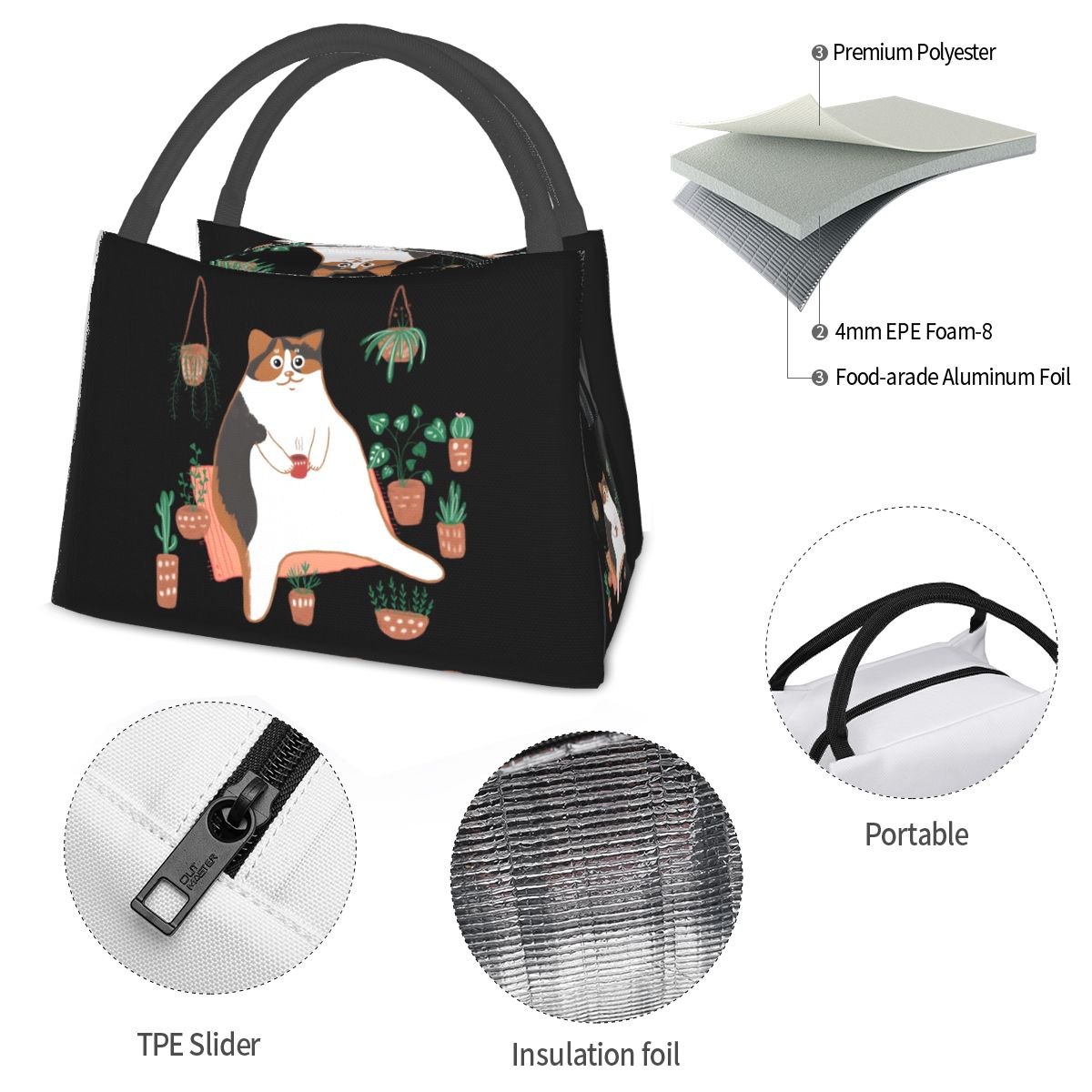 Calico Cat With Pot Plants Cat - Food Storage Moms ulasan dan harga