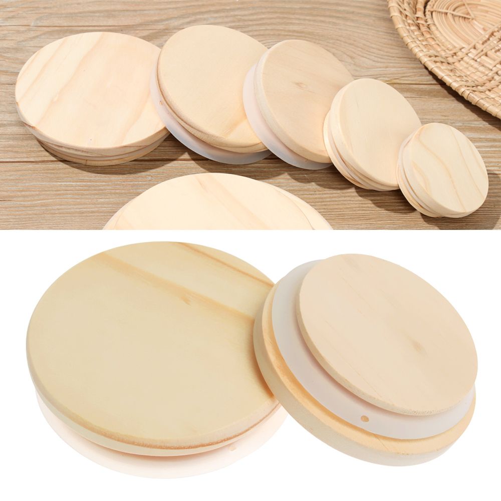 Various Sizes Reusable Wooden  - Mason Jar Wide Mouth ulasan dan harga
