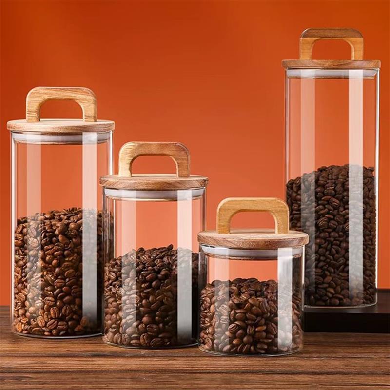 Clear Glass Jar with Bamboo Li - Food Storage Glass Containers ulasan dan harga