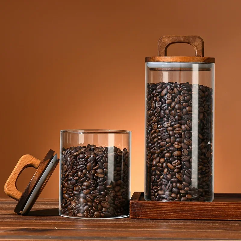 Clear Glass Jar with Bamboo Li - Food Storage Glass Containers ulasan dan harga