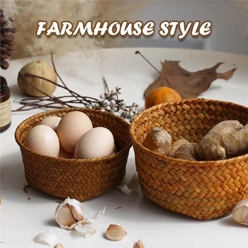B23B Small Seagrass Woven Stor - Stackable Pantry Bin ulasan dan harga