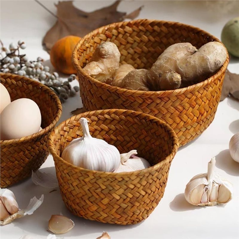 B23B Small Seagrass Woven Stor - Stackable Pantry Bin ulasan dan harga