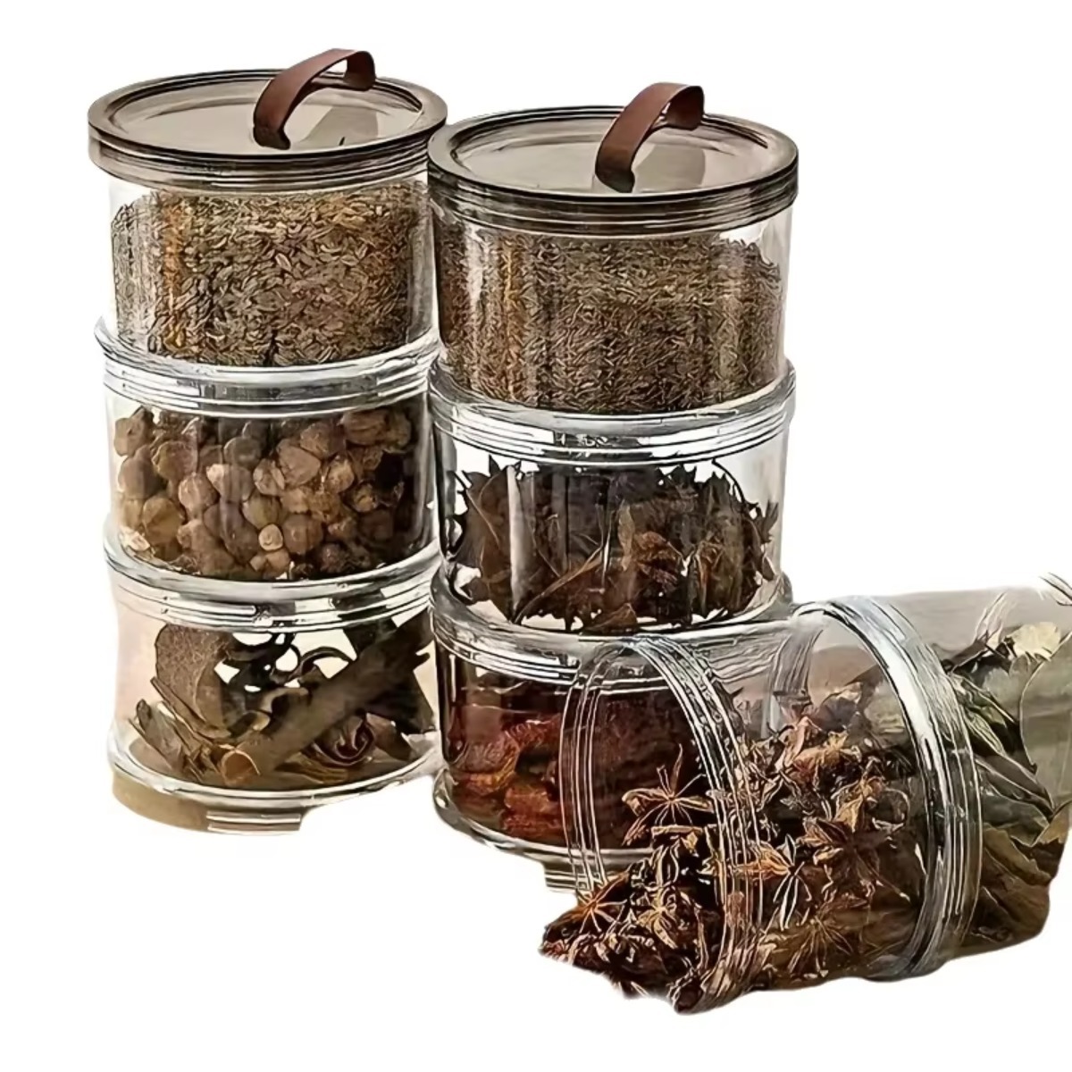 3-Layer Round Handheld Spice B - Food Storage Containers Plastic Box ulasan dan harga