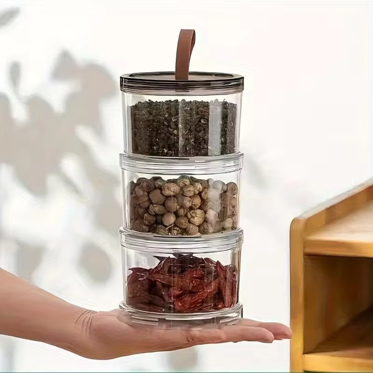 3-Layer Round Handheld Spice B - Food Storage Containers Plastic Box ulasan dan harga
