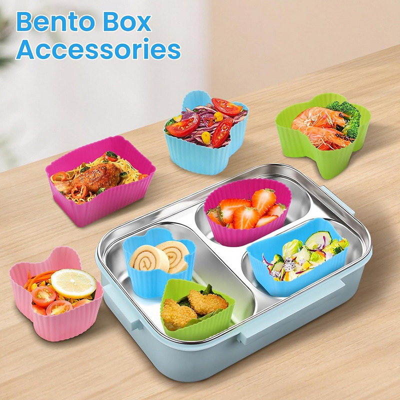 8PCS Silicone Lunch Box Divide - Food Storage Heat ulasan dan harga