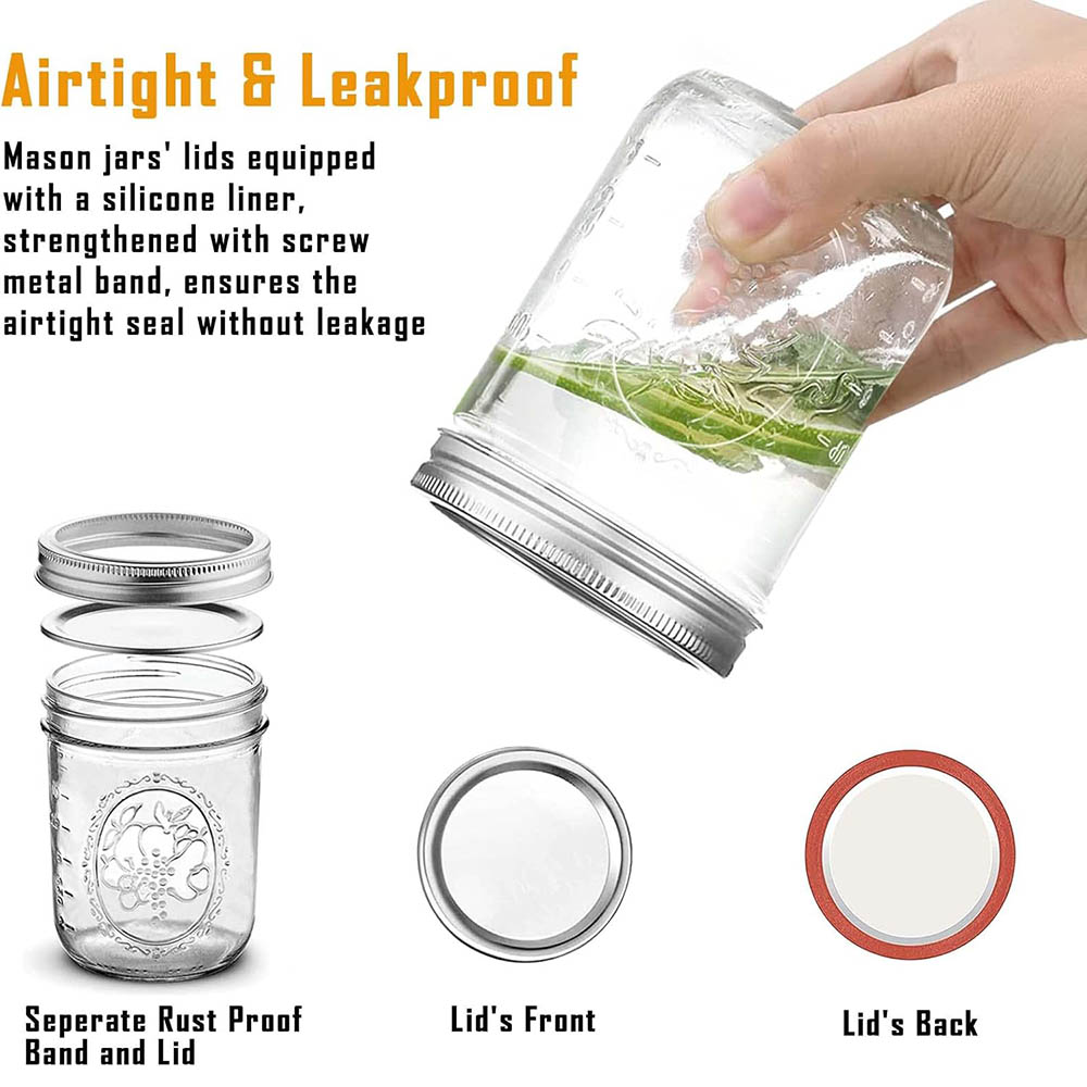 16oz Wide Mouth Mason Jars wit - Mason Jar Wide Mouth ulasan dan harga