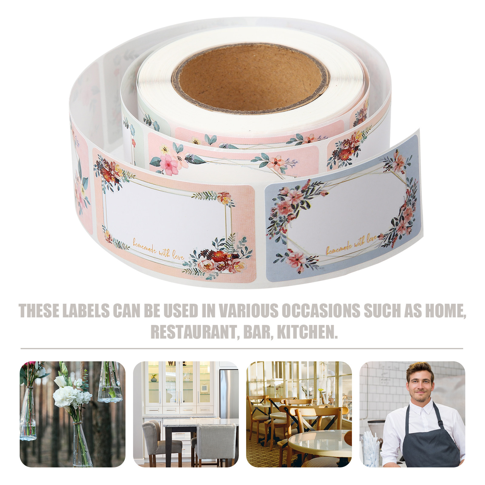 3 Rolls Blank Name Stickers Fl - Food Storage Expiration Dates ulasan dan harga