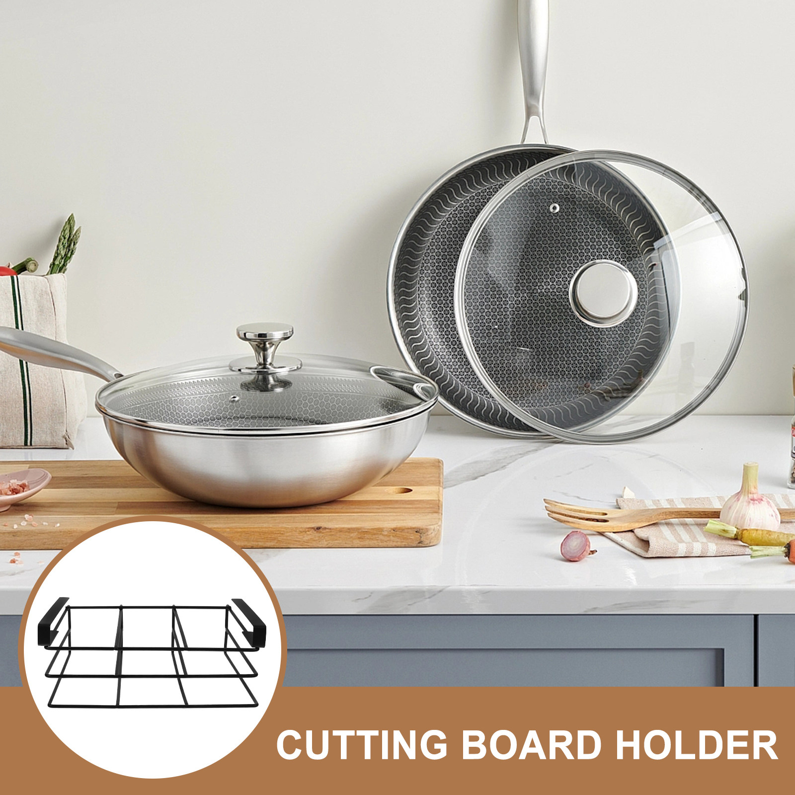 Cutting Board Storage Rack Kit - Food Storage Stainless Steel ulasan dan harga