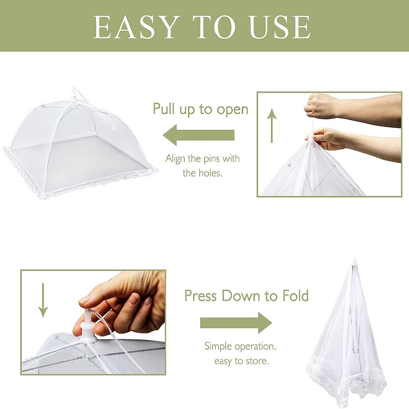 Large pop-up white mesh food c - Food Storage Net ulasan dan harga