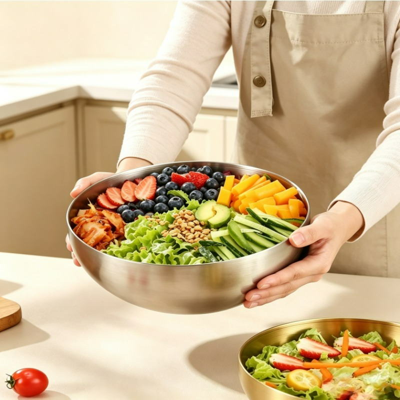 Stainless Steel Mixing Bowls M - Food Storage Stainless Steel ulasan dan harga