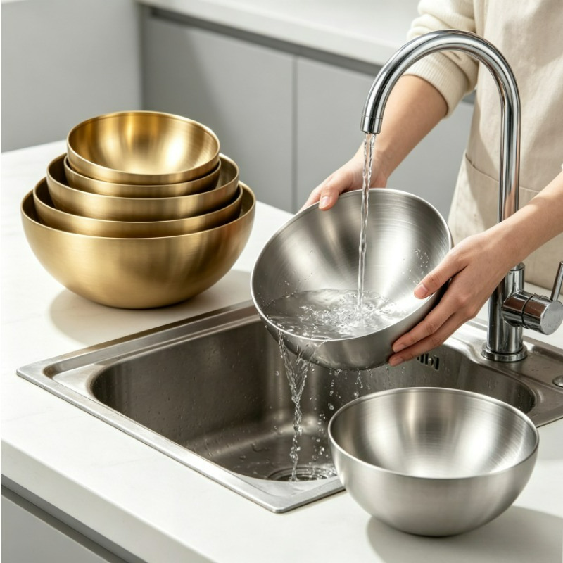 Stainless Steel Mixing Bowls M - Food Storage Stainless Steel ulasan dan harga